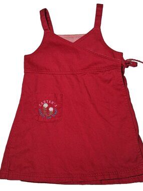 Vintage Carters Wrap Dress Jumper 4T Red Flowers Watch The Wear Twill
